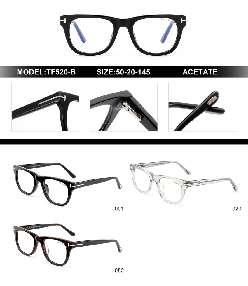 Luxury Tom Ford FT520-B Optical Frames – Tom Ford Men’s Eyeglass Frames | Optical Store Supply