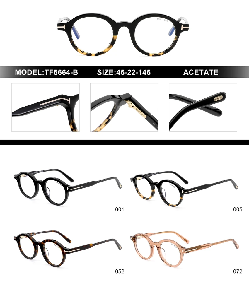Luxury Tom Ford FT5664-B Eyewear – Tom Ford Tortoise Shell Glasses | B2B Optical Supplier