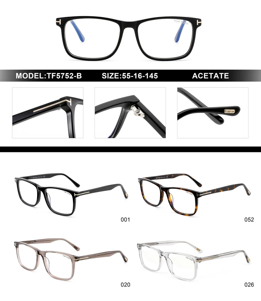Wholesale Tom Ford FT5752-B Optical Glasses – Tom Ford Glass For Women | Wholesale Optician Supply