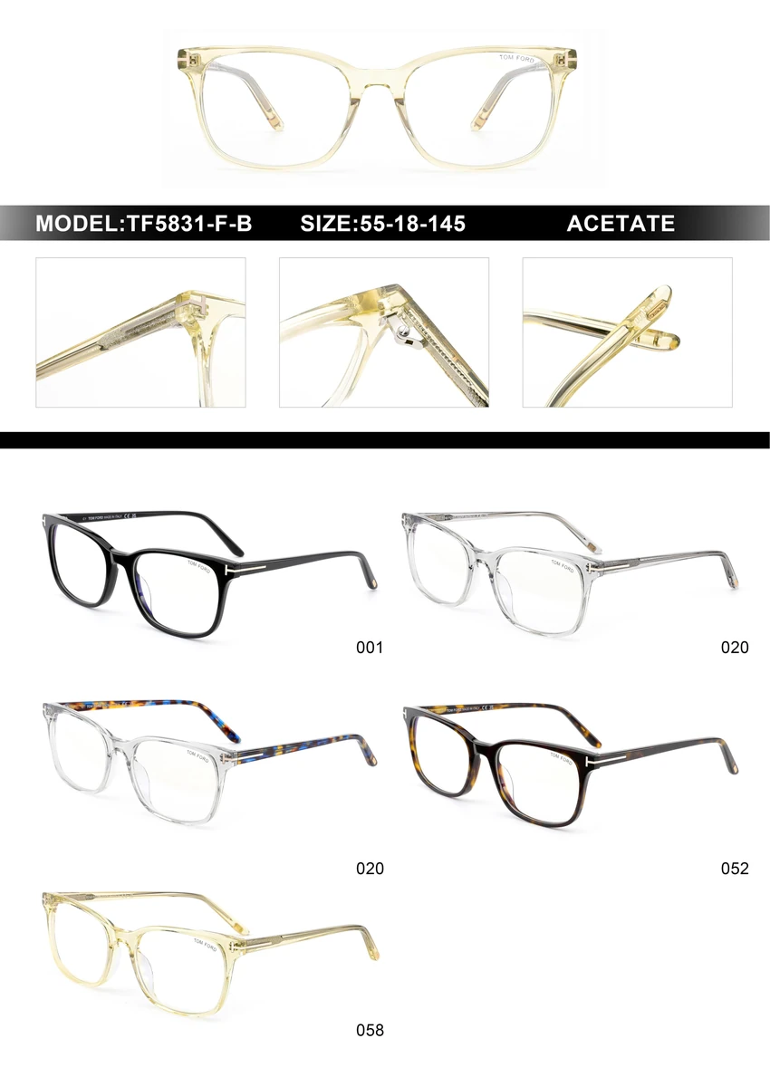Premium Tom Ford FT5831-F-B Spectacle Frames – Aviator Tom Ford Glasses | Optical Store Supply