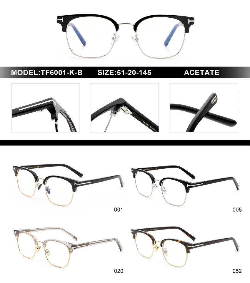 Premium Tom Ford FT6001-K-B Optical Frames – Tom Ford Clear Eyeglass Frames | Retail Optical Partner